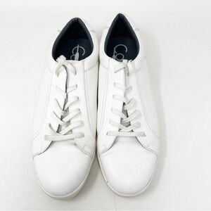 CALVIN KLEIN WHITE LEATHER LOW TOP BOWYER SNEAKERS MENS SZ 11.5